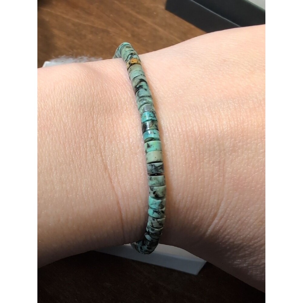 Handmade African Turquoise Stretch Bracelet